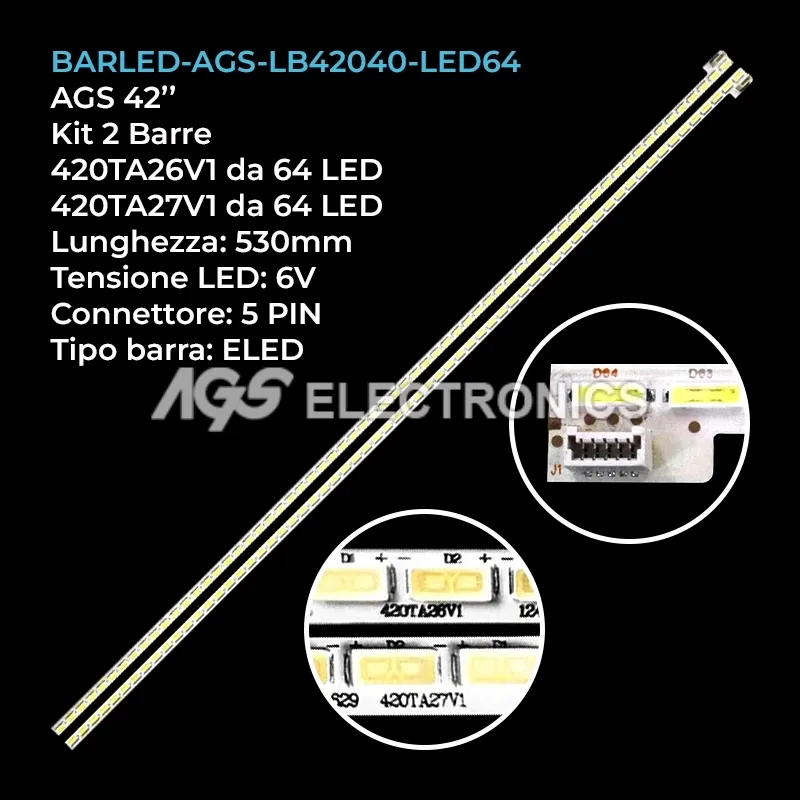 kit 2 barre LED retroilluminazione per Monitor ELO 42 pollici modello ET4202L