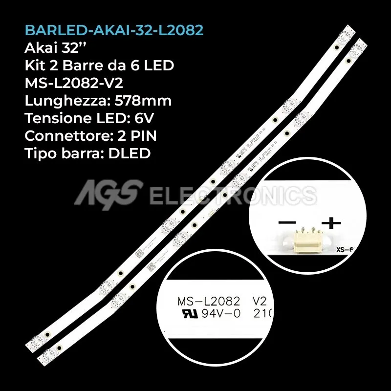kit 2 barre LED retroilluminazione per Fusion 32 pollici modello FLTV32B110T