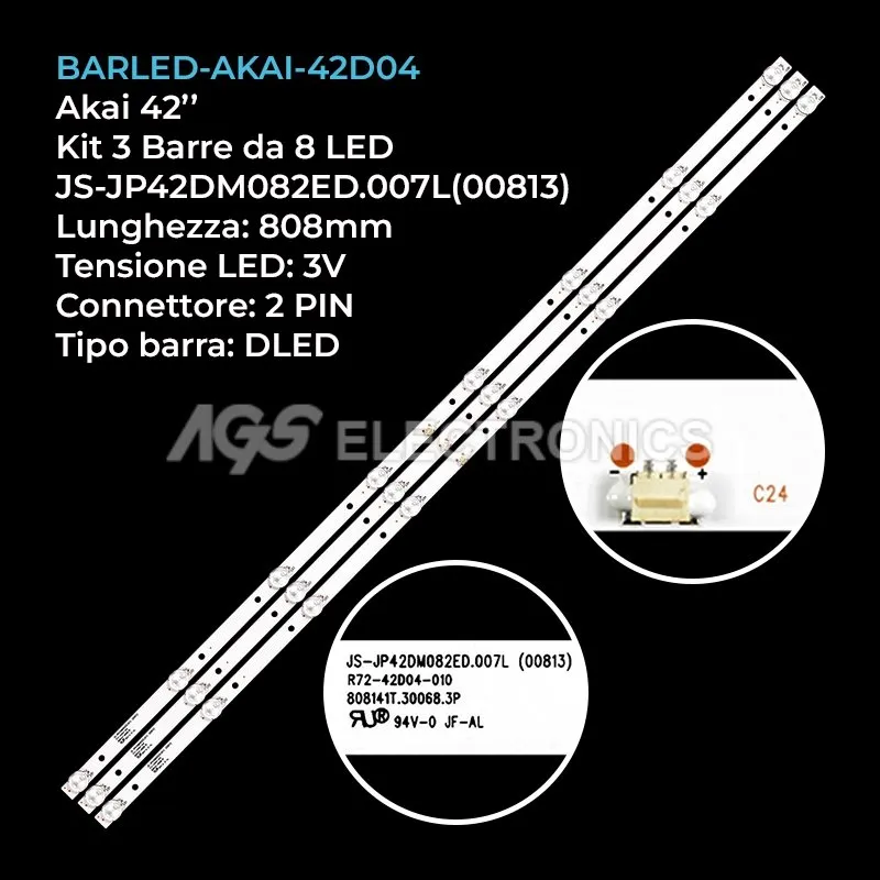 kit 3 barre LED retroilluminazione per Starwind 42 pollici modello SWLED42BB200