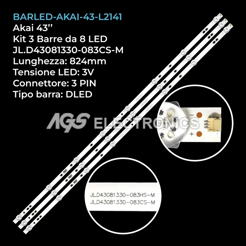 kit 3 barre LED retroilluminazione per Daewoo 43 pollici modello L43B7500QN