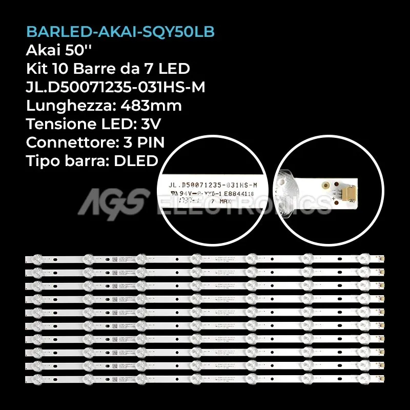 kit 10 barre LED retroilluminazione per Manta 50 pollici modello 50LFN59