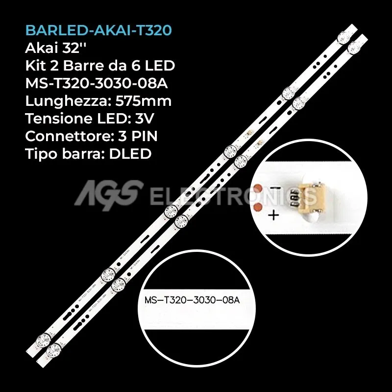 kit 2 barre LED retroilluminazione per Neo 32 pollici modello LED32T2