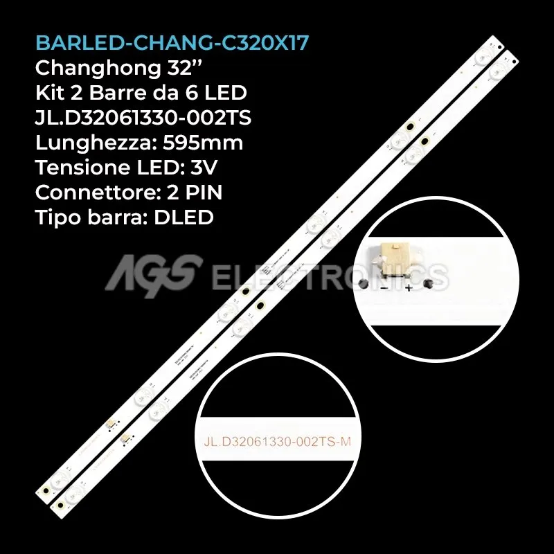 kit 2 barre LED retroilluminazione per DEXP 32 pollici modello H32D7100C