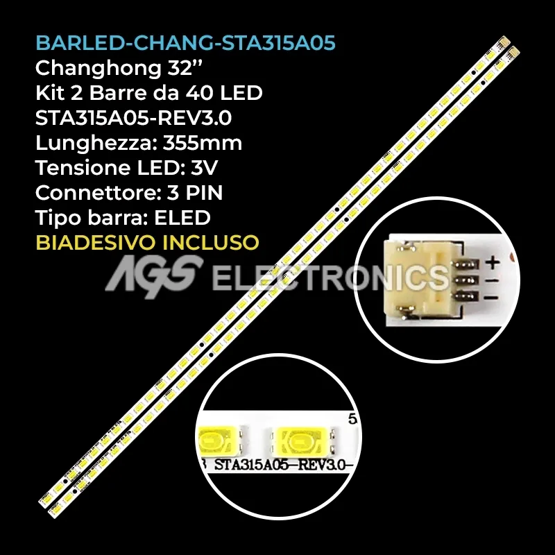 kit 2 barre LED retroilluminazione per Sony 32 pollici modello KDL32EX700