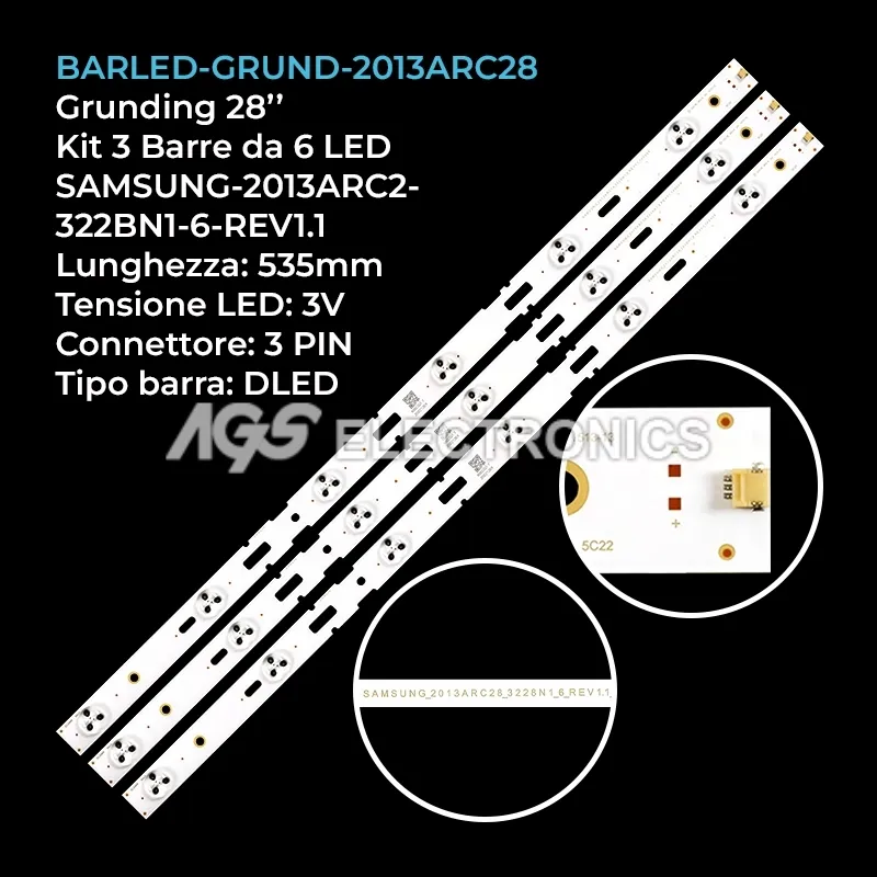 kit 3 barre LED retroilluminazione per Arcelink 28 pollici modello A28LB5533
