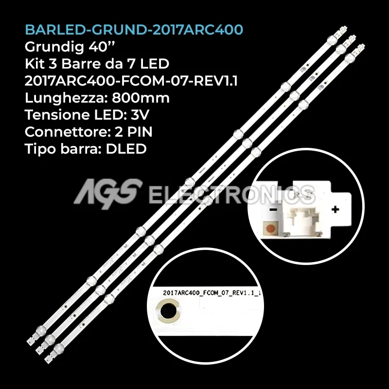 kit 3 barre LED retroilluminazione per Arcelink 40 pollici modello 40CLE5745AN