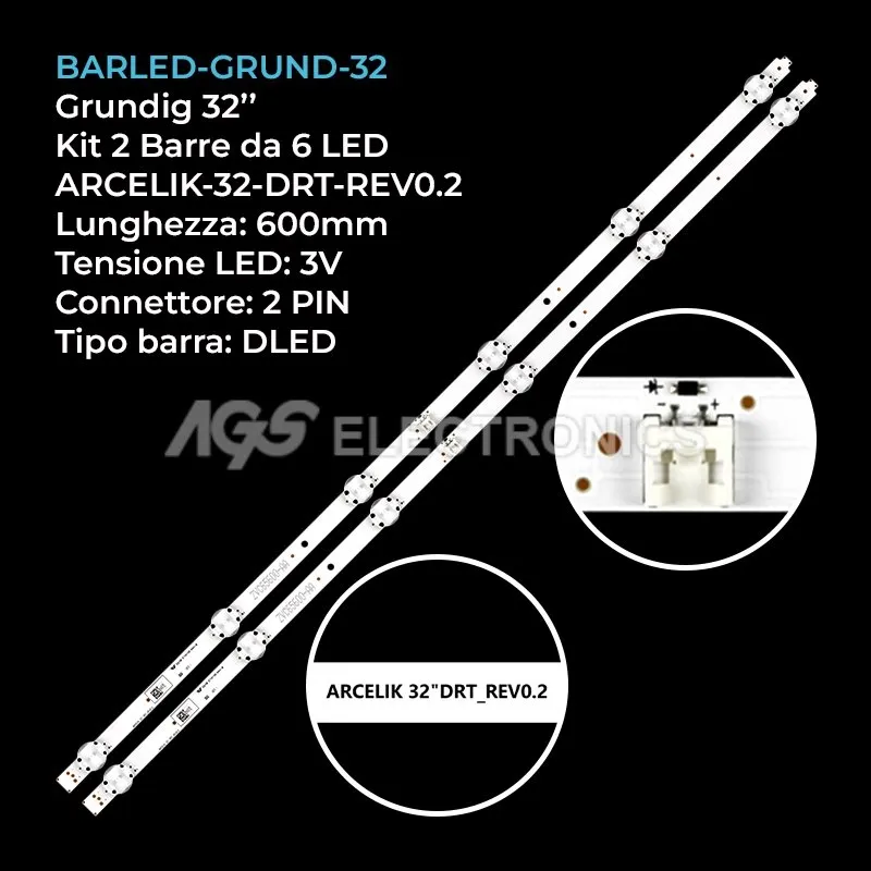 kit 2 barre LED retroilluminazione per LG 32 pollici pannello HV320FHBN00