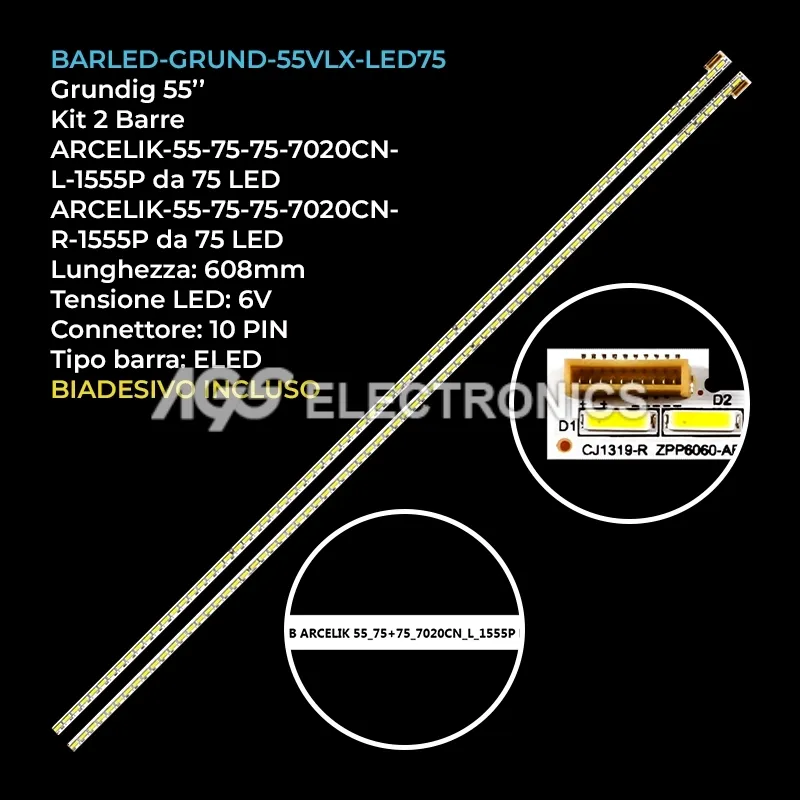 kit 2 barre LED retroilluminazione per Arcelink 55 pollici modello ZXH60601AA