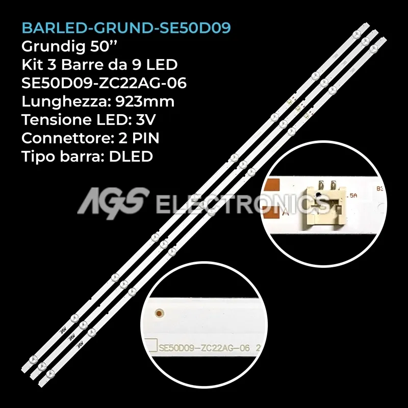 kit 3 barre LED retroilluminazione per Arcelink 50 pollici modello A50A800B