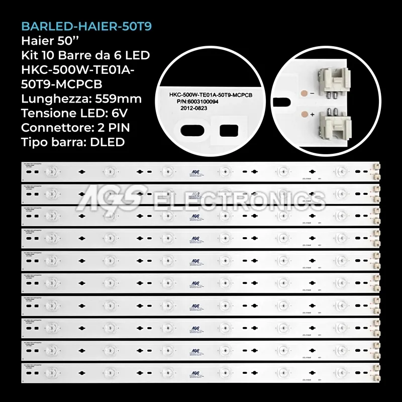 kit 10 barre LED retroilluminazione per Haier 50 pollici modello LE50H3280