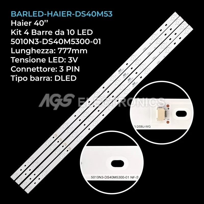kit 4 barre LED retroilluminazione per Zephir 40 pollici modello ZV40FHD1704