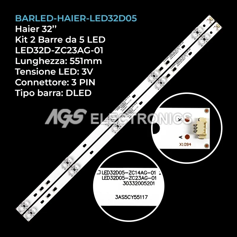 kit 2 barre LED retroilluminazione per Fengxing 32 pollici modello M32