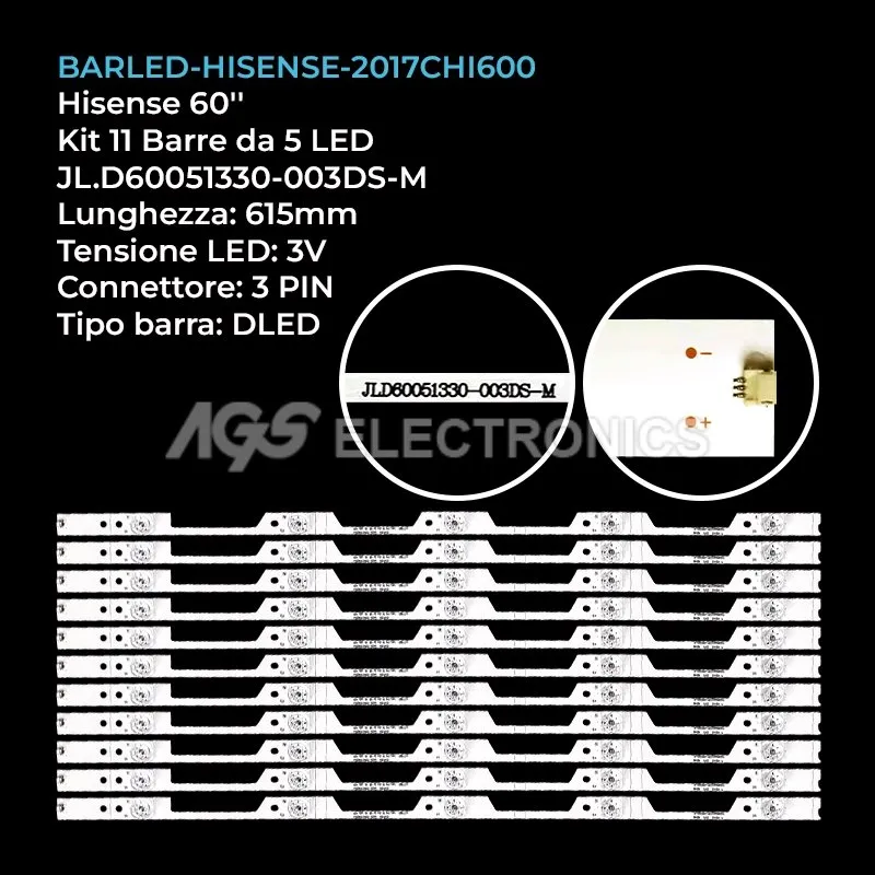 kit 11 barre LED retroilluminazione per Sharp 60 pollici modello LC60R6003U