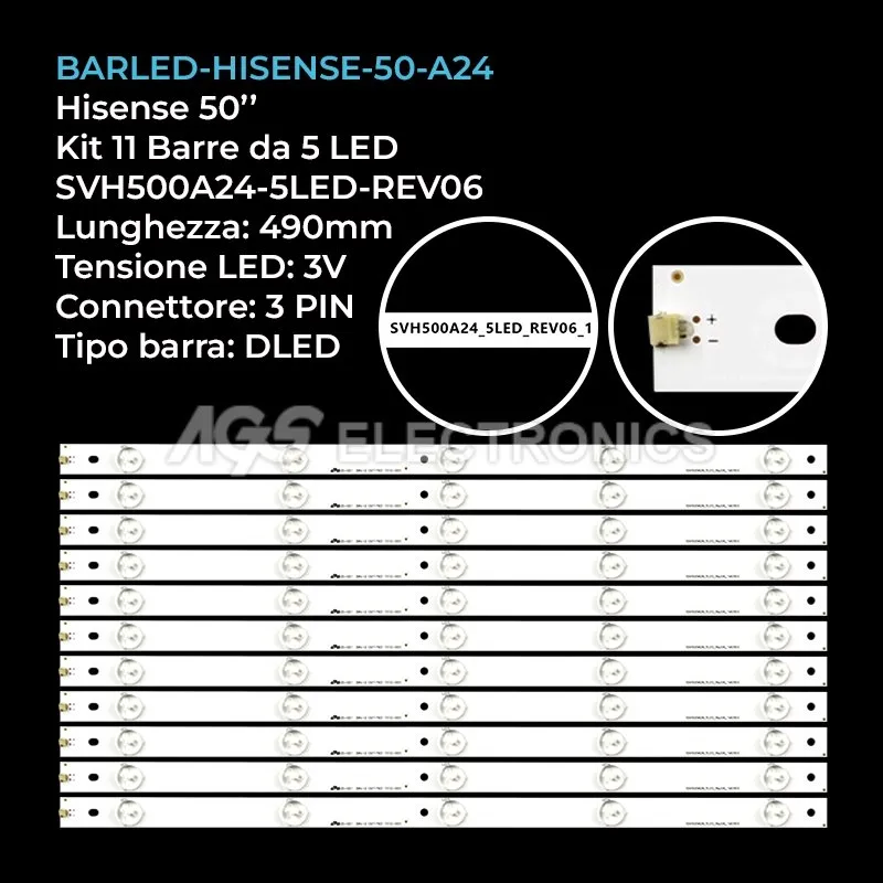 kit 11 barre LED retroilluminazione per Sharp 50 pollici modello LC50N5000U