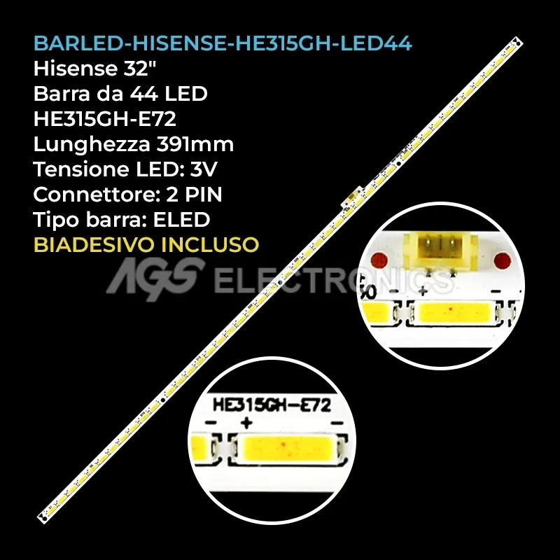 kit 1 barre LED retroilluminazione per Hisense 32 pollici modello LED32L299