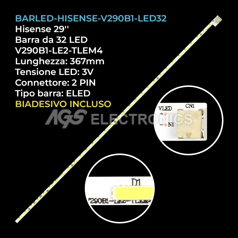 kit 1 barre LED retroilluminazione per LG 29 pollici modello 29LN457U