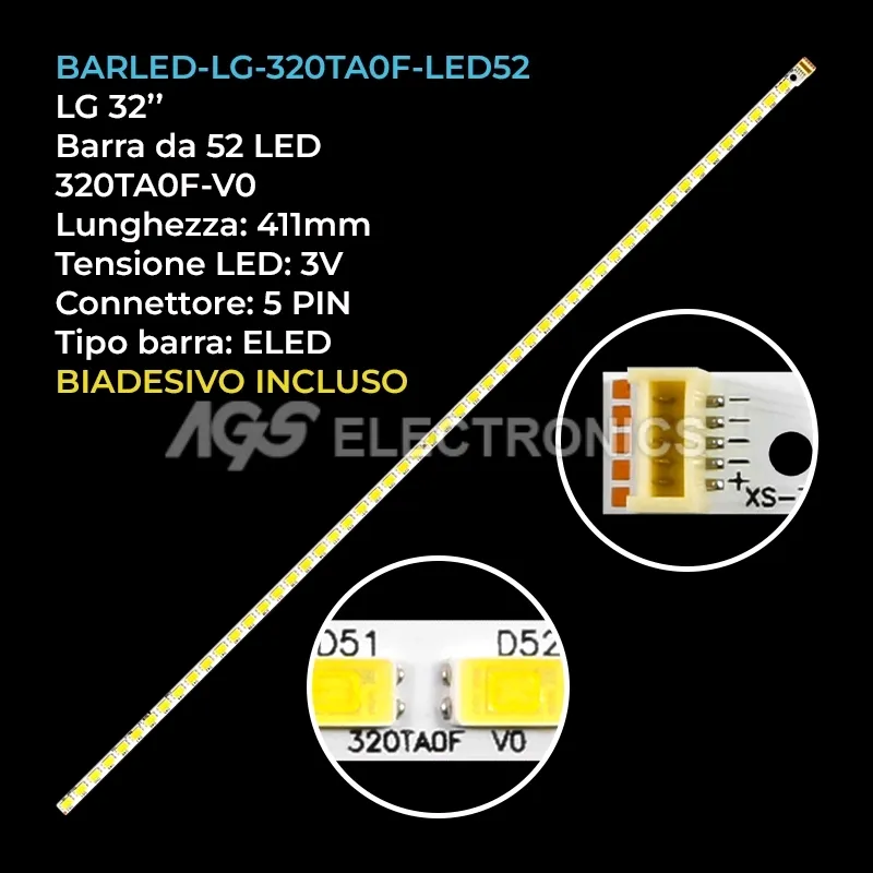kit 1 barre LED retroilluminazione per LG 32 pollici modello 32LS3500