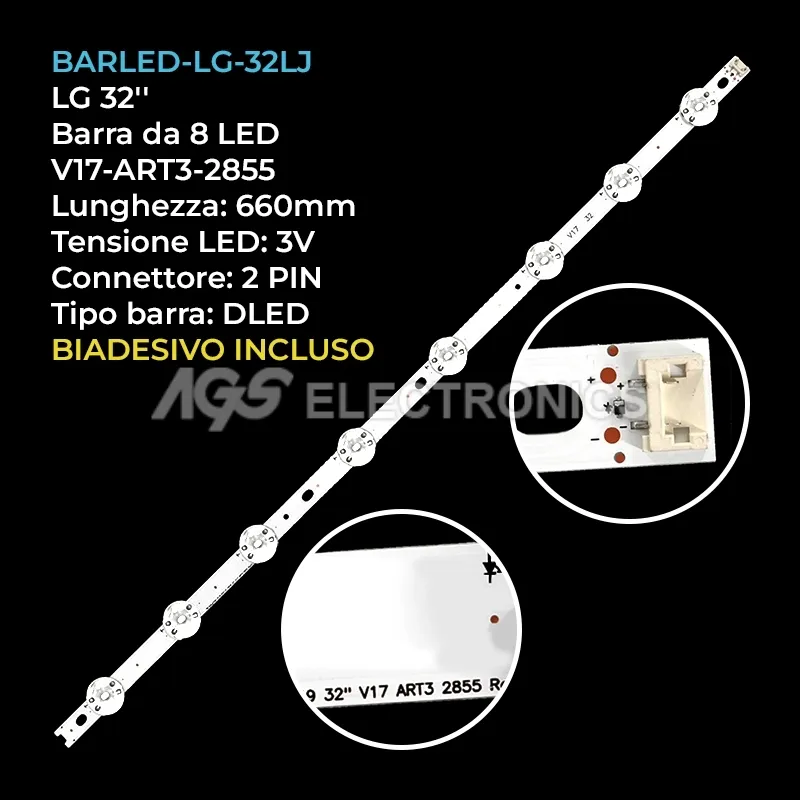 kit 1 barre LED retroilluminazione per LG 32 pollici modello 32LV340CSB