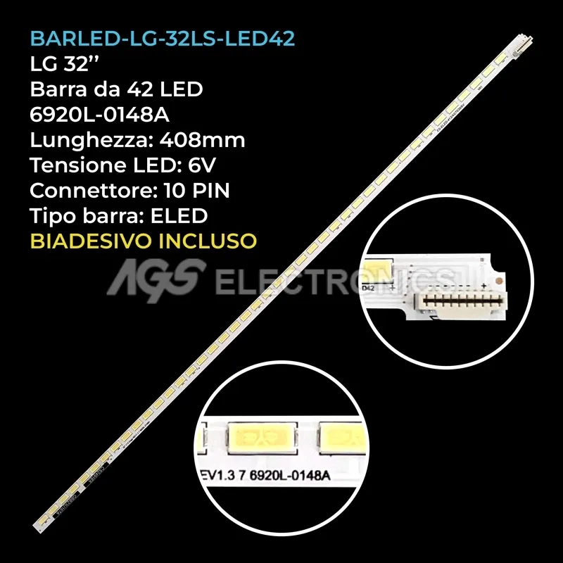 kit 1 barre LED retroilluminazione per LG 32 pollici modello 32LS3500ZA