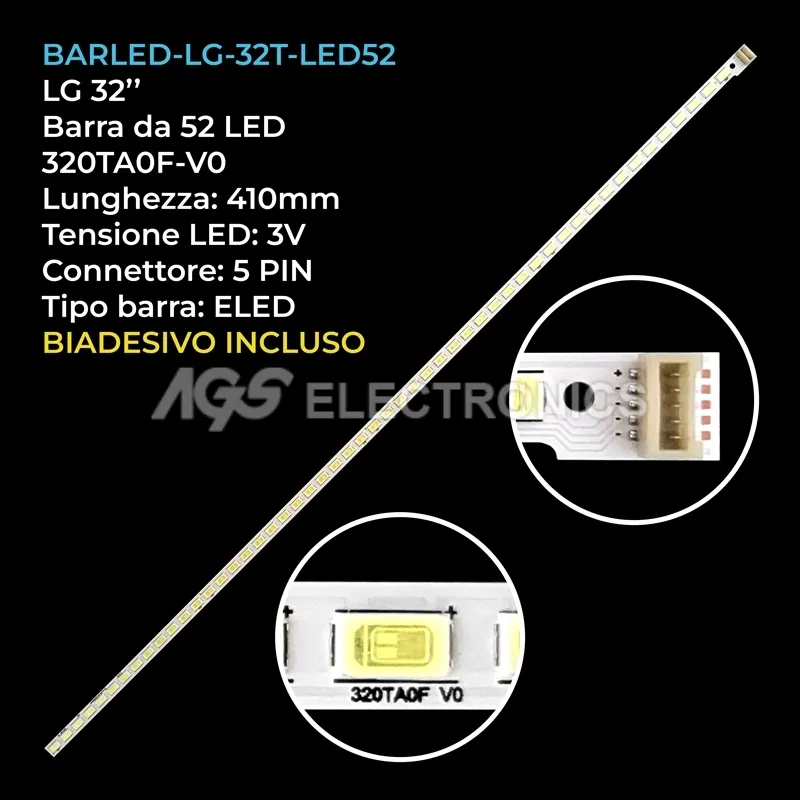 kit 1 barre LED retroilluminazione per LG 32 pollici modello 32LS35290