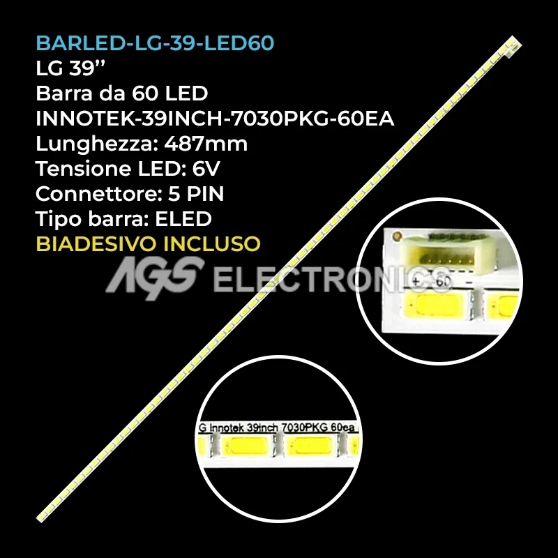 kit 1 barre LED retroilluminazione per LG 39 pollici modello 39VLE941