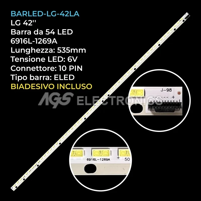 kit 1 barre LED retroilluminazione per LG 42 pollici modello 42LA641S