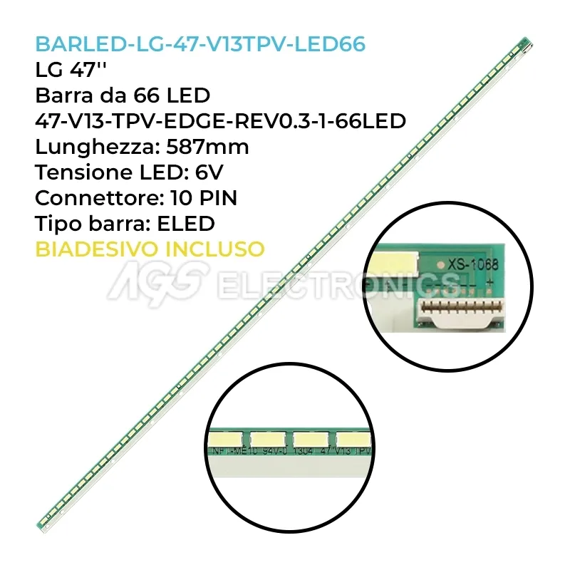 kit 1 barre LED retroilluminazione per Philips 47 pollici modello 47PFL5008H12