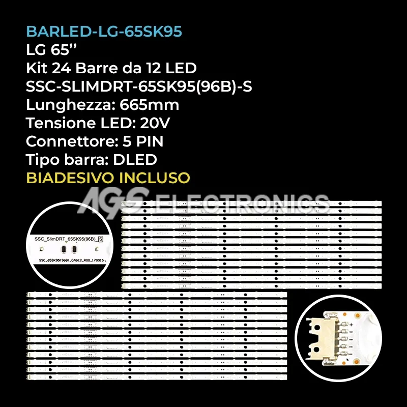 kit 24 barre LED retroilluminazione per LG 65 pollici modello 65SM9800PLA