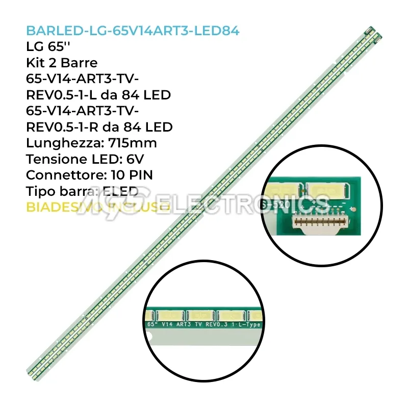 kit 2 barre LED retroilluminazione per LG 65 pollici modello 65LA965V