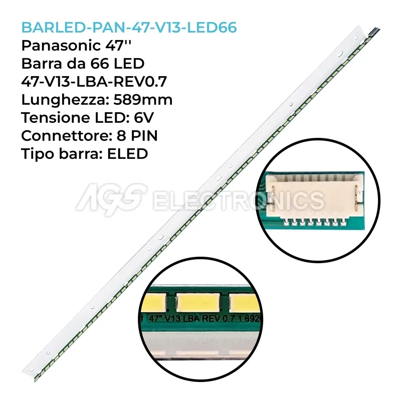 kit 1 barre LED retroilluminazione per Panasonic 47 pollici modello TXL47ET61B