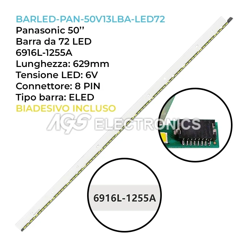 kit 1 barre LED retroilluminazione per Panasonic 50 pollici modello TXL50DTW65