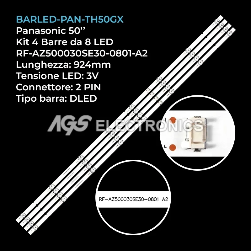 kit 4 barre LED retroilluminazione per Aiwa 50 pollici modello LED506UHD