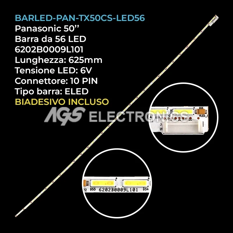 kit 1 barre LED retroilluminazione per Panasonic 56 pollici modello TC50CS600X