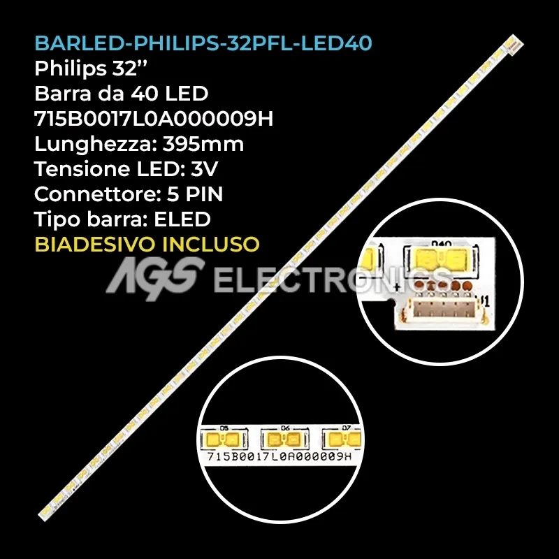 kit 1 barre LED retroilluminazione per Philips 32 pollici modello BDL3220QL
