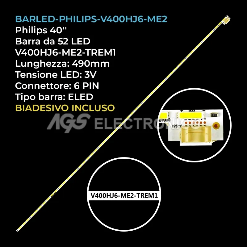 kit 1 barre LED retroilluminazione per Panasonic 40 pollici modello TX40DSU501