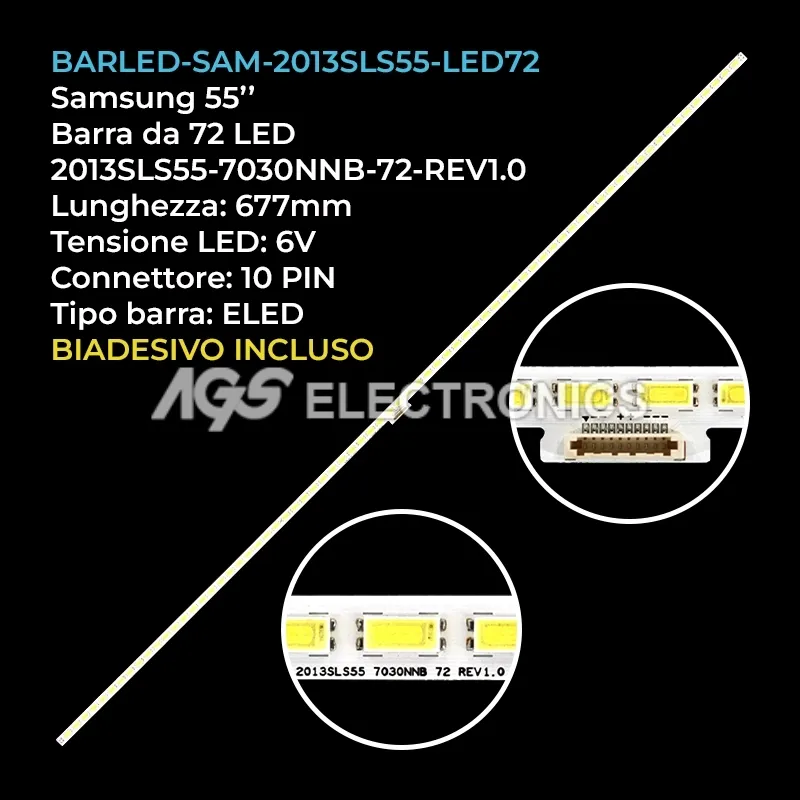 kit 1 barre LED retroilluminazione per Philips 55 pollici modello 55PFL450812