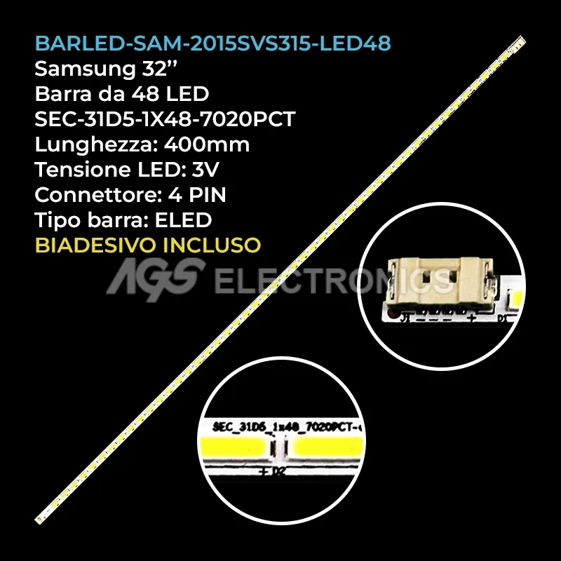 kit 1 barre LED retroilluminazione per Samsung 32 pollici modello LV32F390FEIXEN