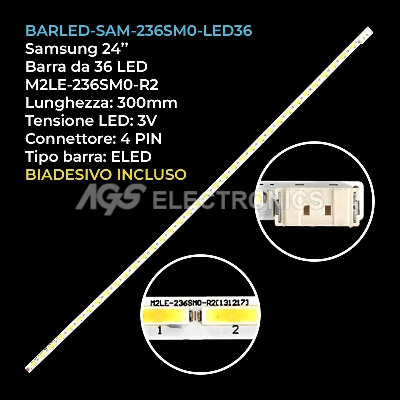 kit 1 barre LED retroilluminazione per Samsung 24 pollici modello LT24D391EW