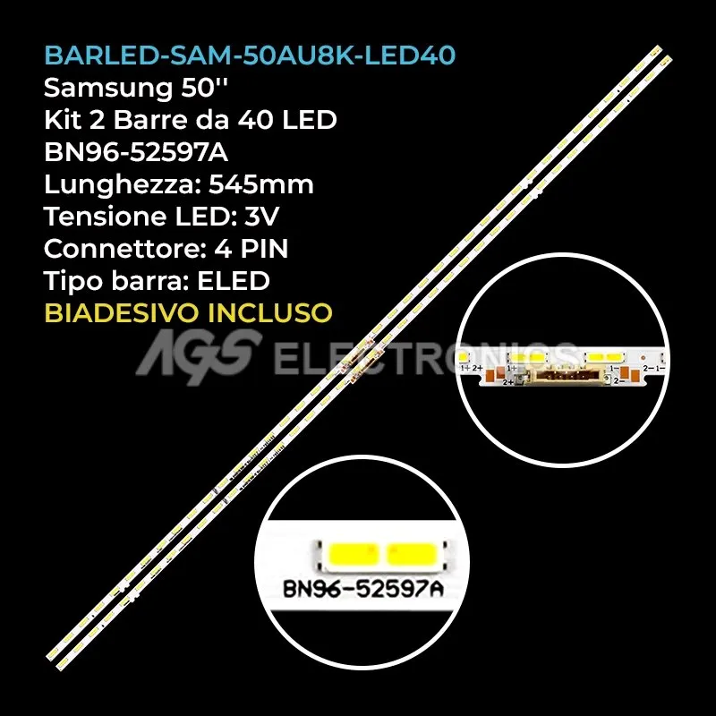 kit 2 barre LED retroilluminazione per Samsung 50 pollici pannello CYSC050HGCV2H