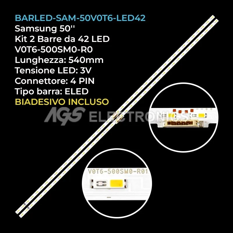 kit 2 barre LED retroilluminazione per Samsung 50 pollici modello QE50LS03TCSXXN