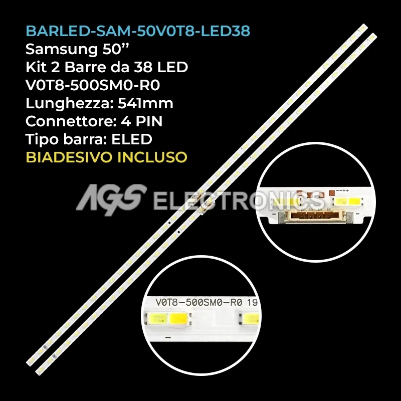 kit 2 barre LED retroilluminazione per Samsung 50 pollici modello UE50TU8500UXCE