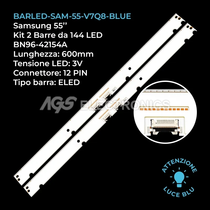 kit 2 barre LED retroilluminazione per Samsung 55 pollici modello QE55Q7FAMUXCE