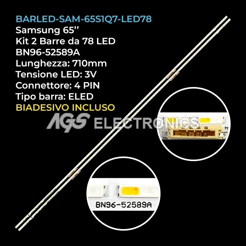 kit 2 barre LED retroilluminazione per Samsung 65 pollici modello QA65LS03BAJXZK