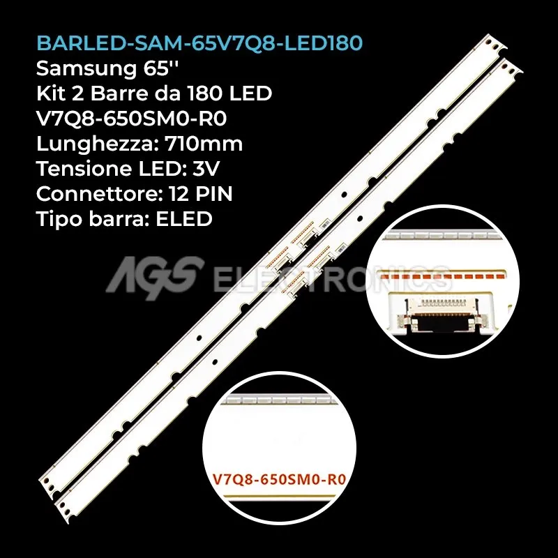 kit 2 barre LED retroilluminazione per Samsung 65 pollici pannello CYXM065FLLV1H