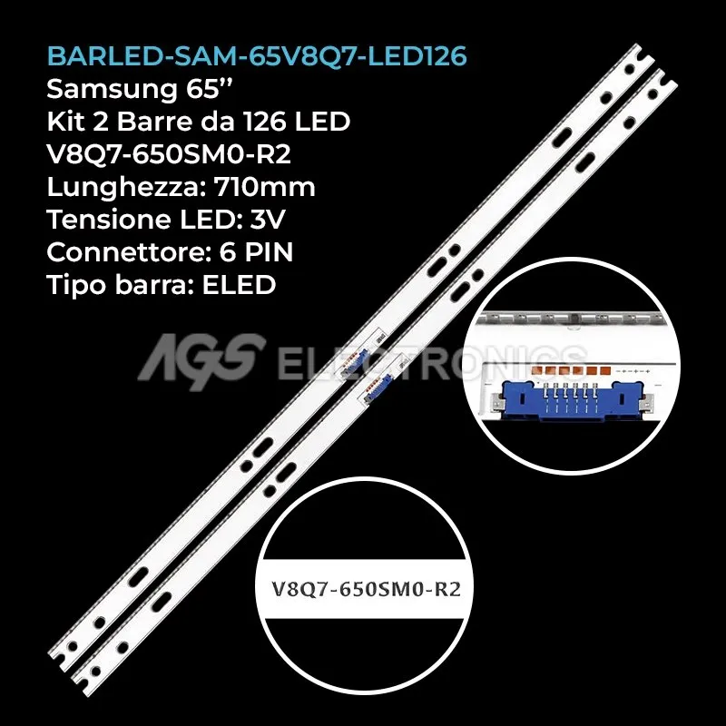 kit 2 barre LED retroilluminazione per Samsung 65 pollici modello QN65Q7CN
