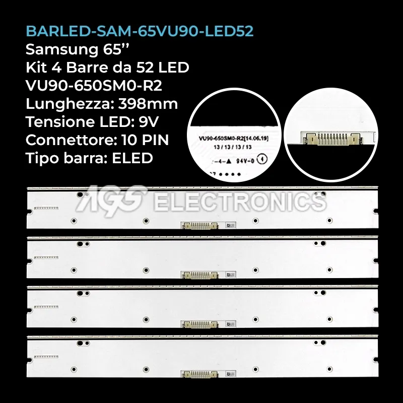 kit 4 barre LED retroilluminazione per Samsung 65 pollici modello UN65NU6900