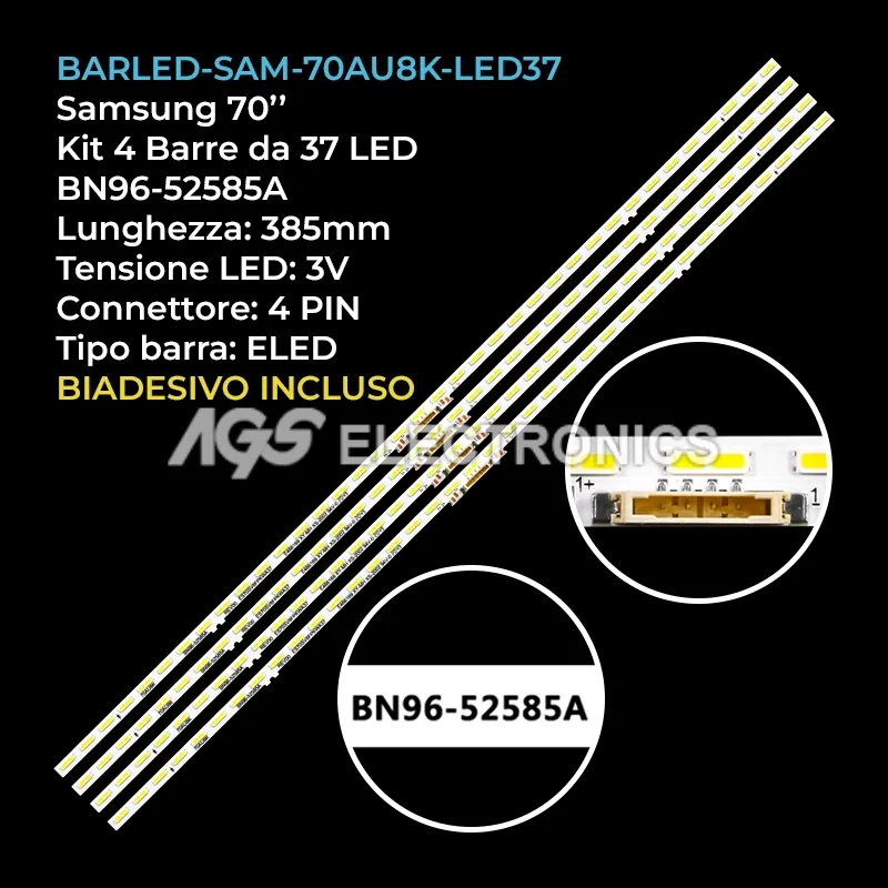 kit 4 barre LED retroilluminazione per Samsung 70 pollici pannello CYSA070HGSV1H