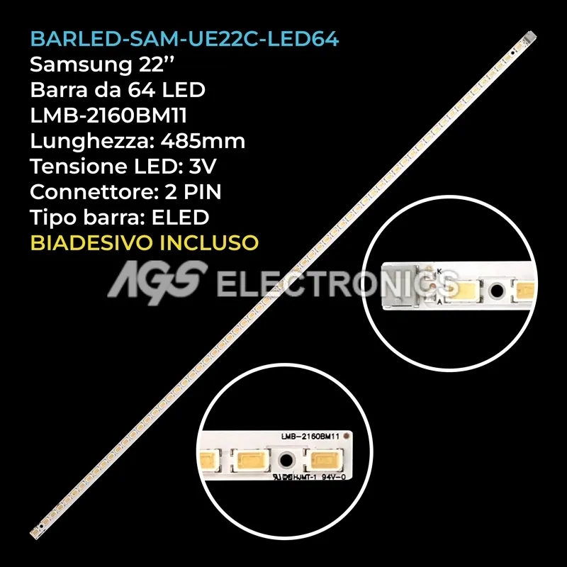 kit 1 barre LED retroilluminazione per Samsung 22 pollici pannello T216HAE1DB