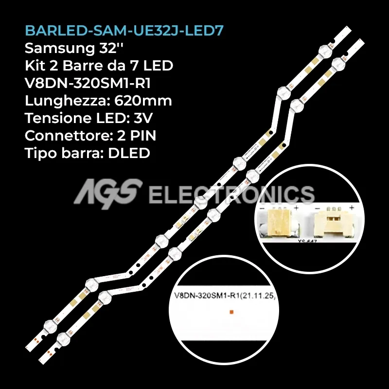 kit 2 barre LED retroilluminazione per Samsung 32 pollici pannello CYJN032BGLR3V