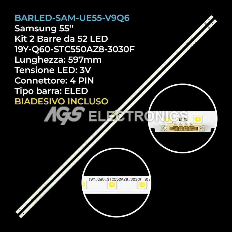 kit 2 barre LED retroilluminazione per Samsung 55 pollici modello QE55LS01BAUXZT